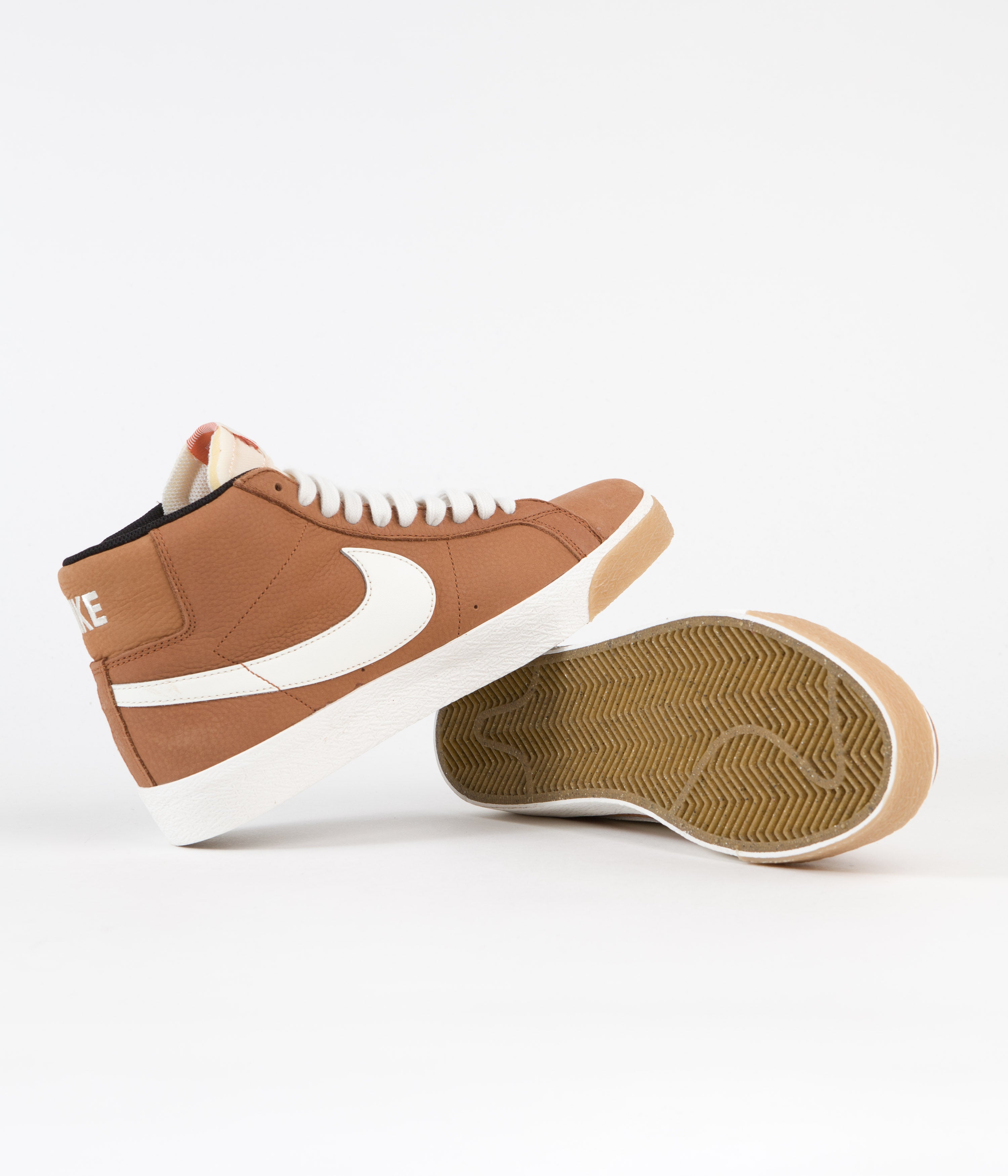 Nike SB Blazer Mid Orange Label Shoes - Dark Russet / Sail - Dark Russet - Black