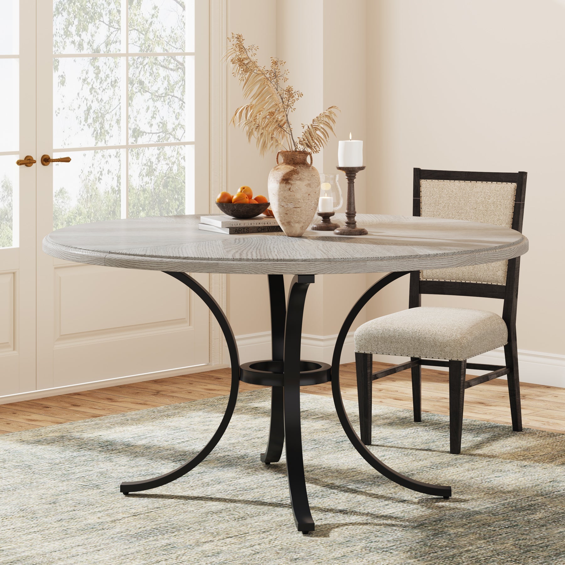 Round Dining Table for 4-6 People, 47