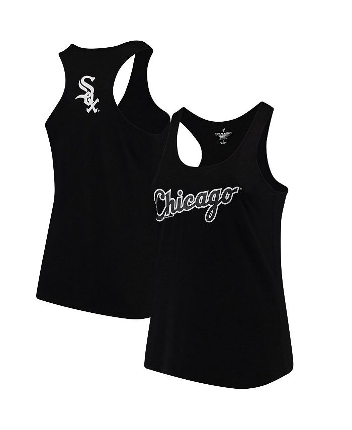 Women's Black Chicago White Sox Plus Size Swing for the Fences Racerback Tank Top