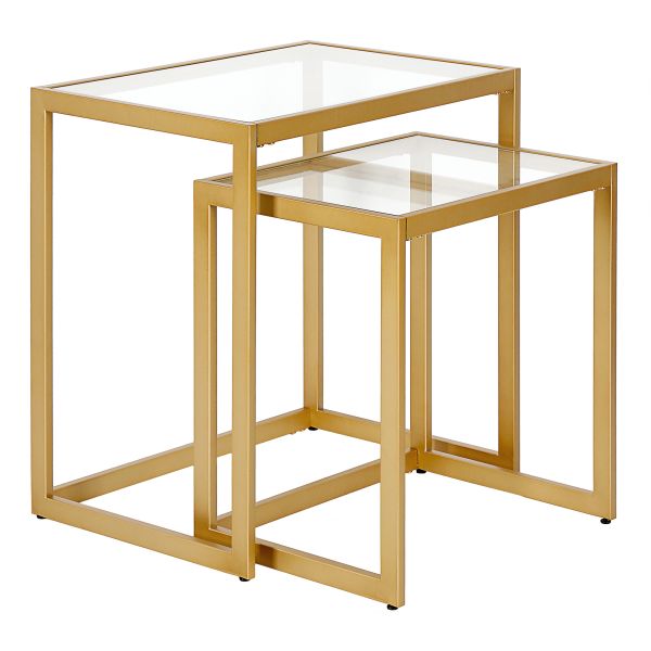 Rocco Rectangular Nested Side Table in Brass
