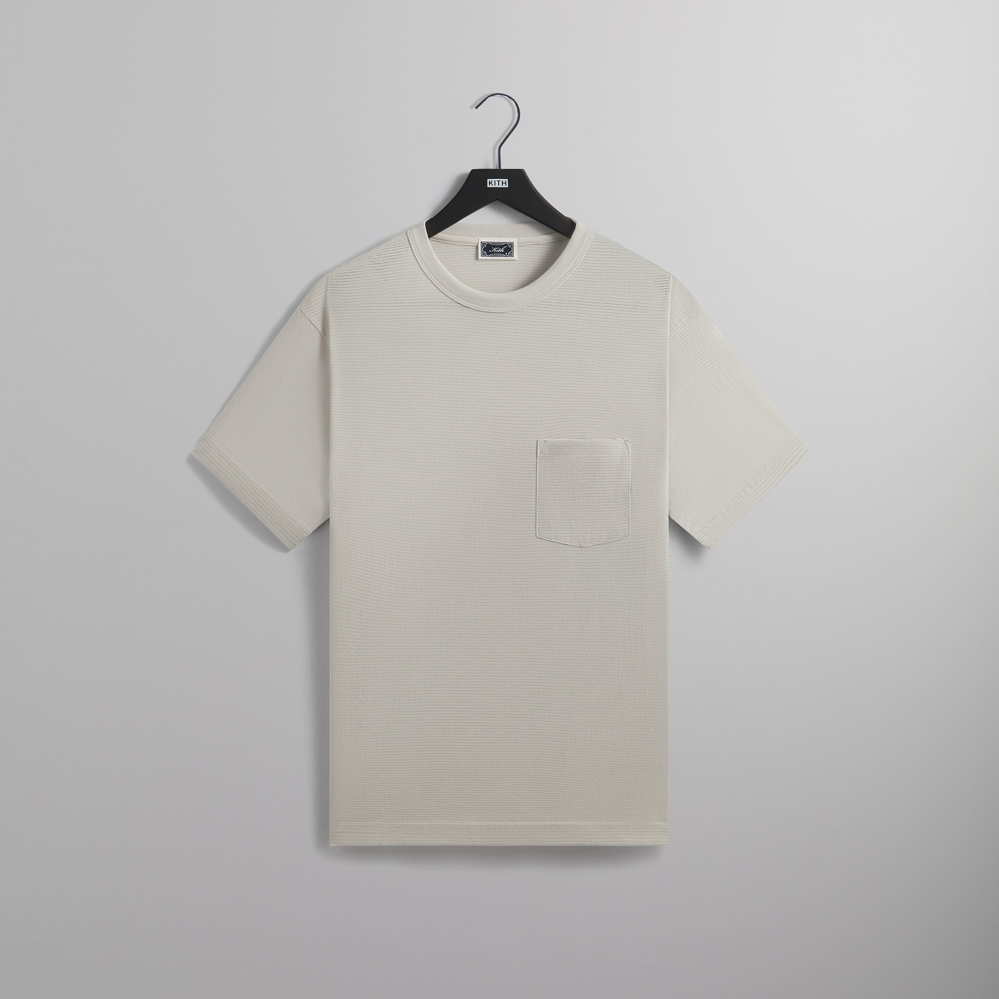 Kith Pointelle Mesh Leonard Pocket Tee - Concrete