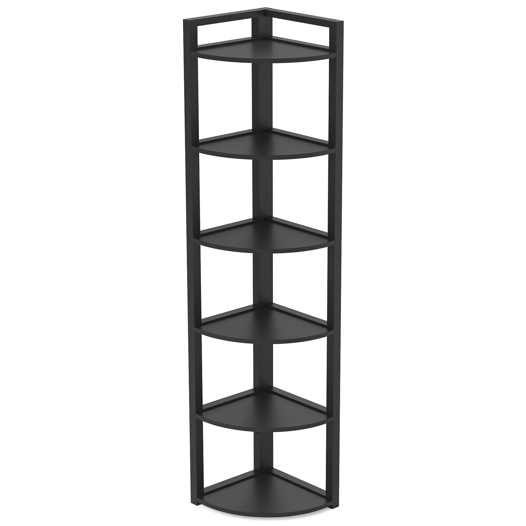 6-Tier Corner Shelf, Small Corner Bookshelf Storage Rack