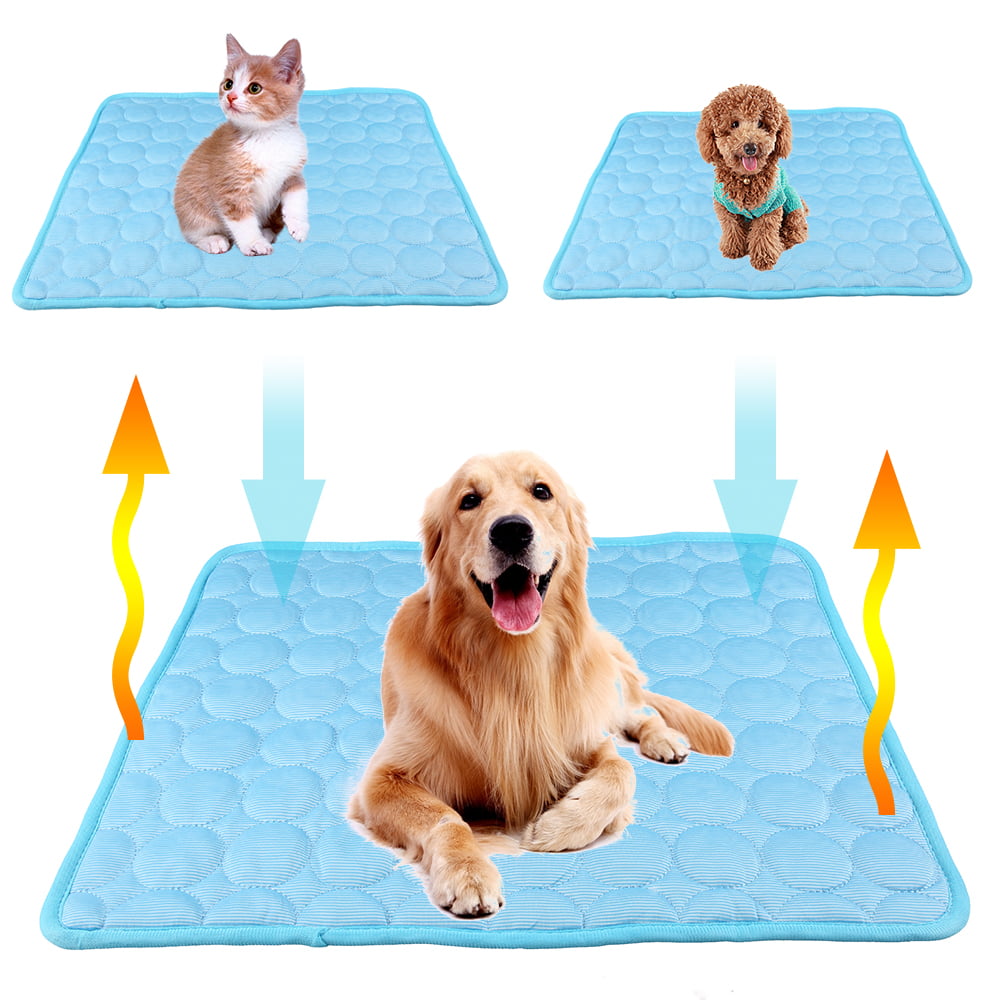 Willstar Dog Cooling Mat Summer Cooling Mat Pet Rugs Bed Washable Breathable Blanket Rug Pad for Dog Cat Cat Seat Cushion Ice Silk Dog Cooling Bed(XL:100 x 70cm)