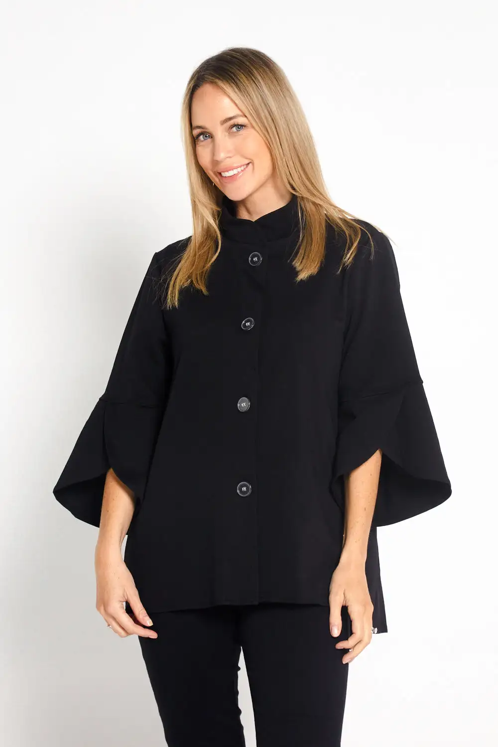 Jocelyn Tulip Sleeve Jacket - Black