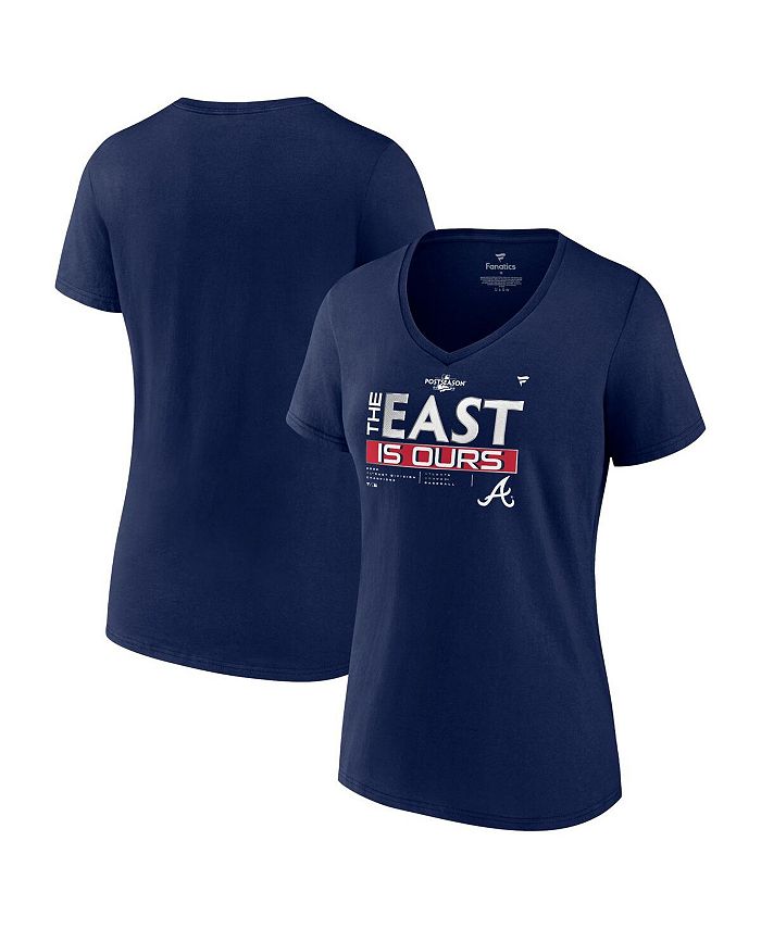 Women's Branded Navy Atlanta Braves 2022 NL East Division Champions Locker Room V-Neck T-shirt