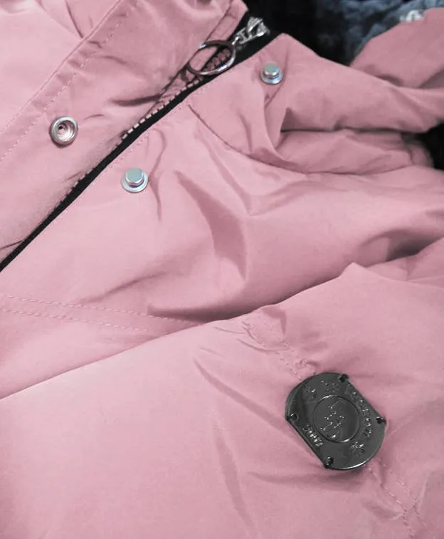 WATERPROOF WOMEN'S PARKA WITH CUT ON THE SIDES,Pink