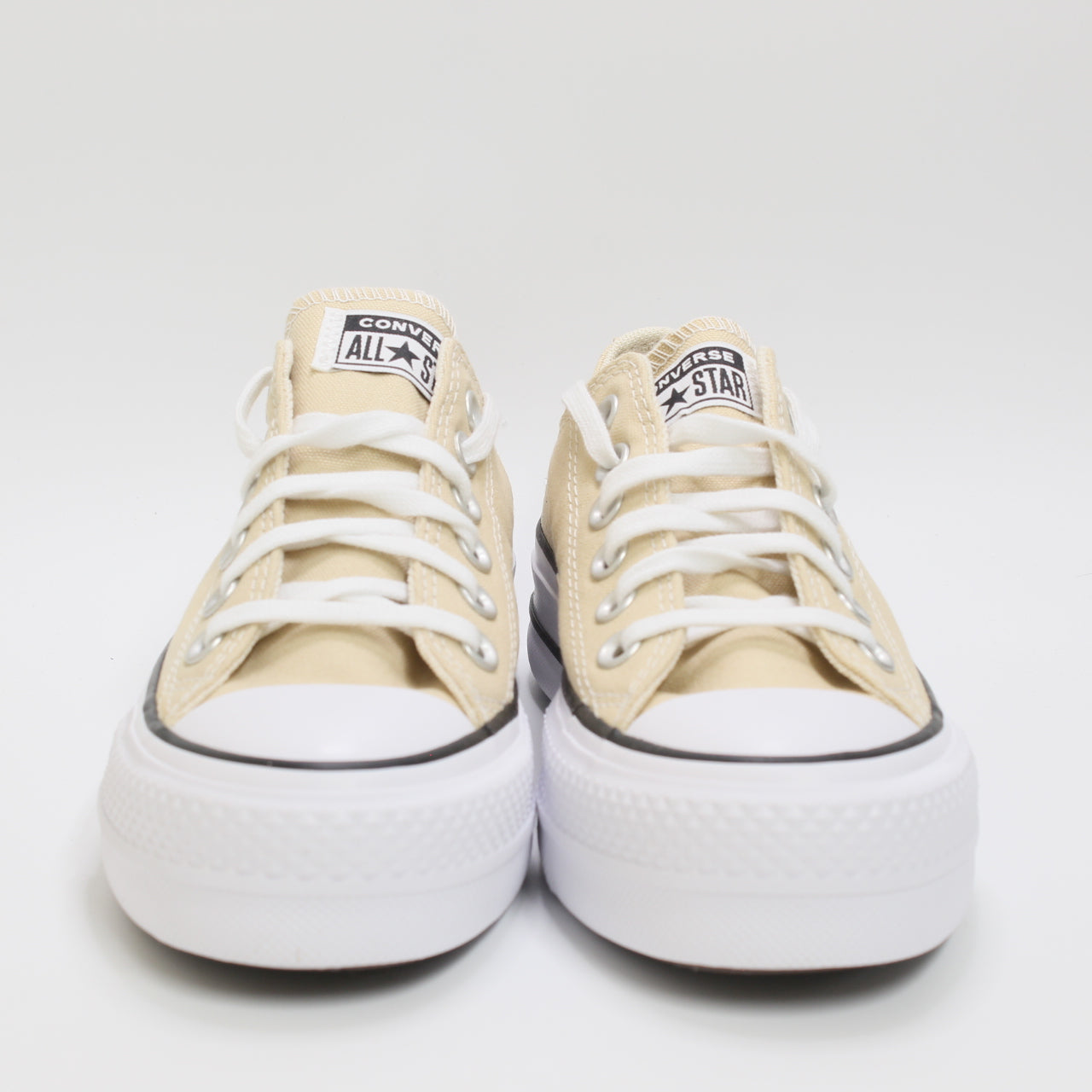 Womens Converse All Star Low Platform Oat Milk White Black