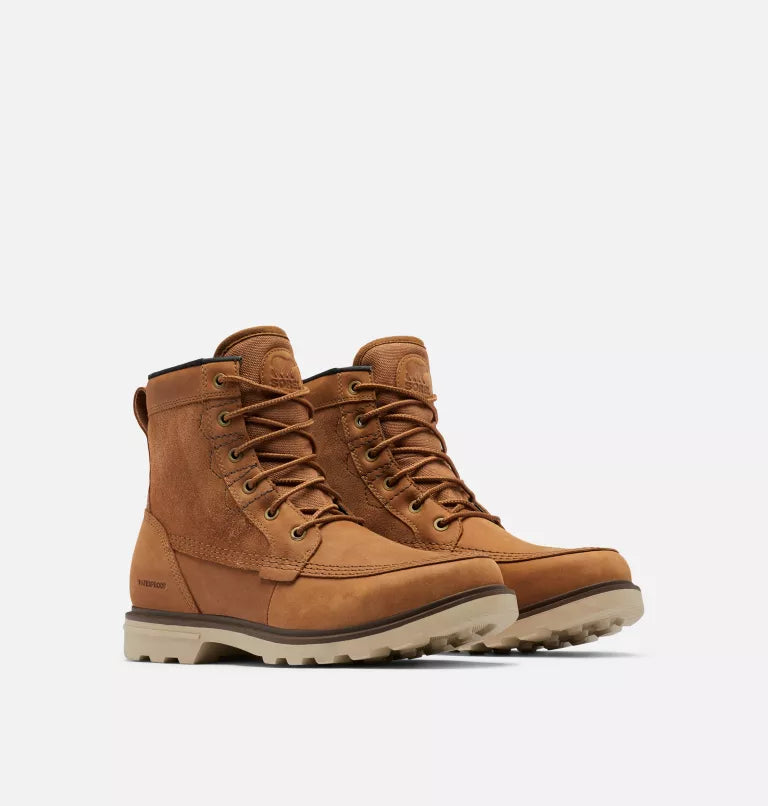 Sorel Men's Carson Storm Waterproof Winter Boot-Camel Brown/Oatmeal