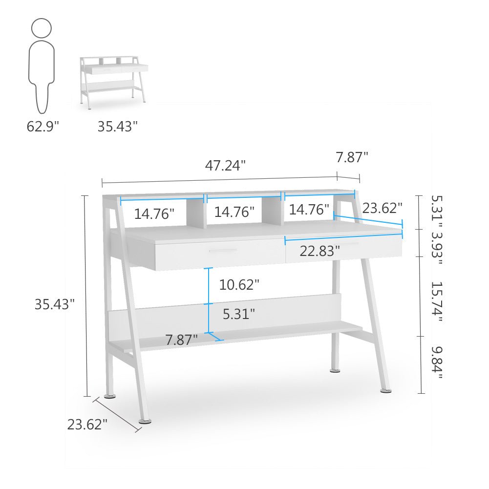 White Computer Desk, 47