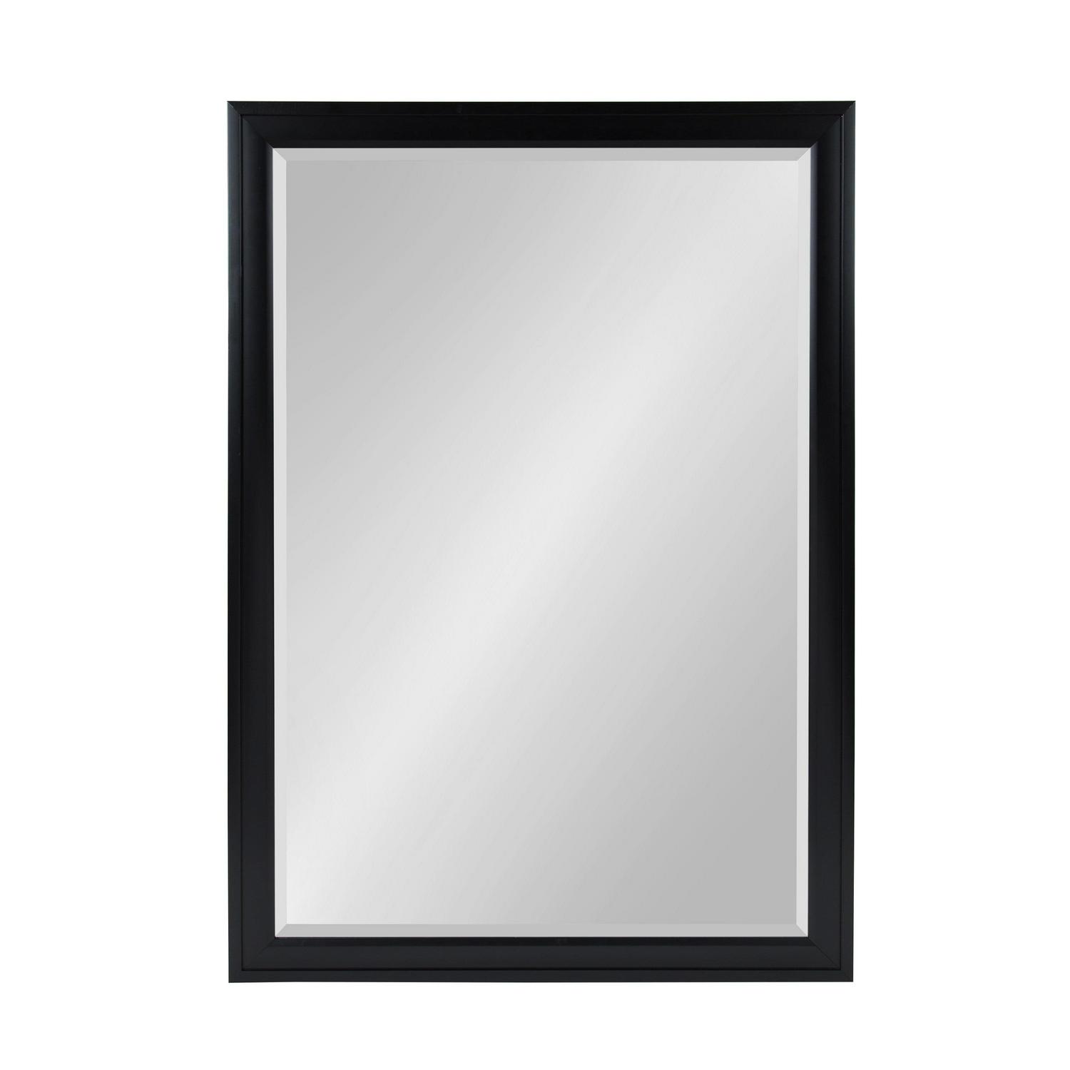 DesignOvation Bosc Framed Decorative Rectangle Wall Mirror， 27.5and#215;39.5 Black