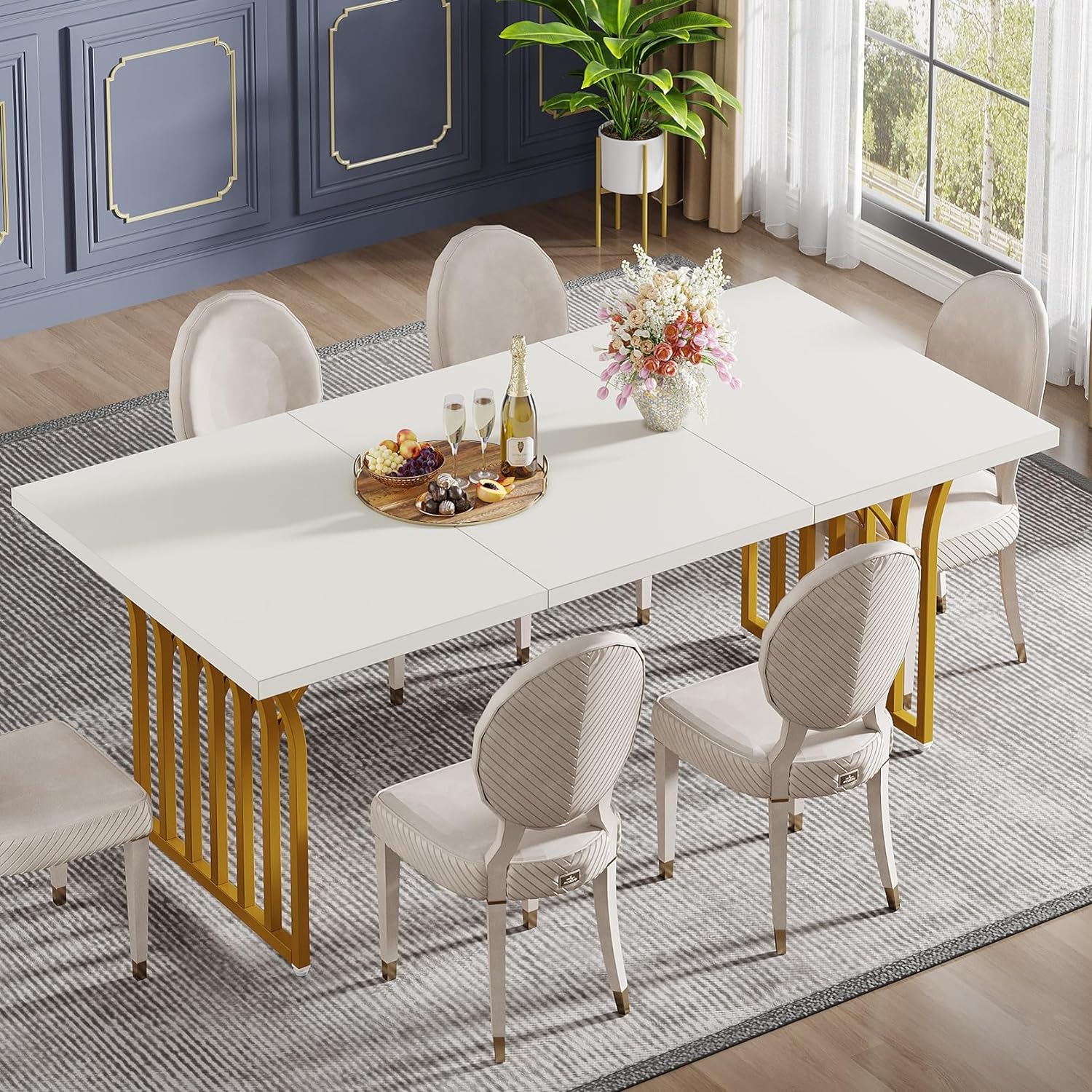 Modern Dining Table for 4-6 People, 63