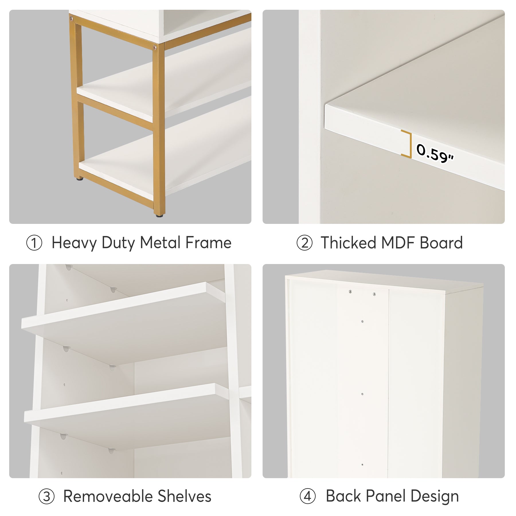 Freestanding Shoe Cabinet Rack with 10 Adjustable Compartments