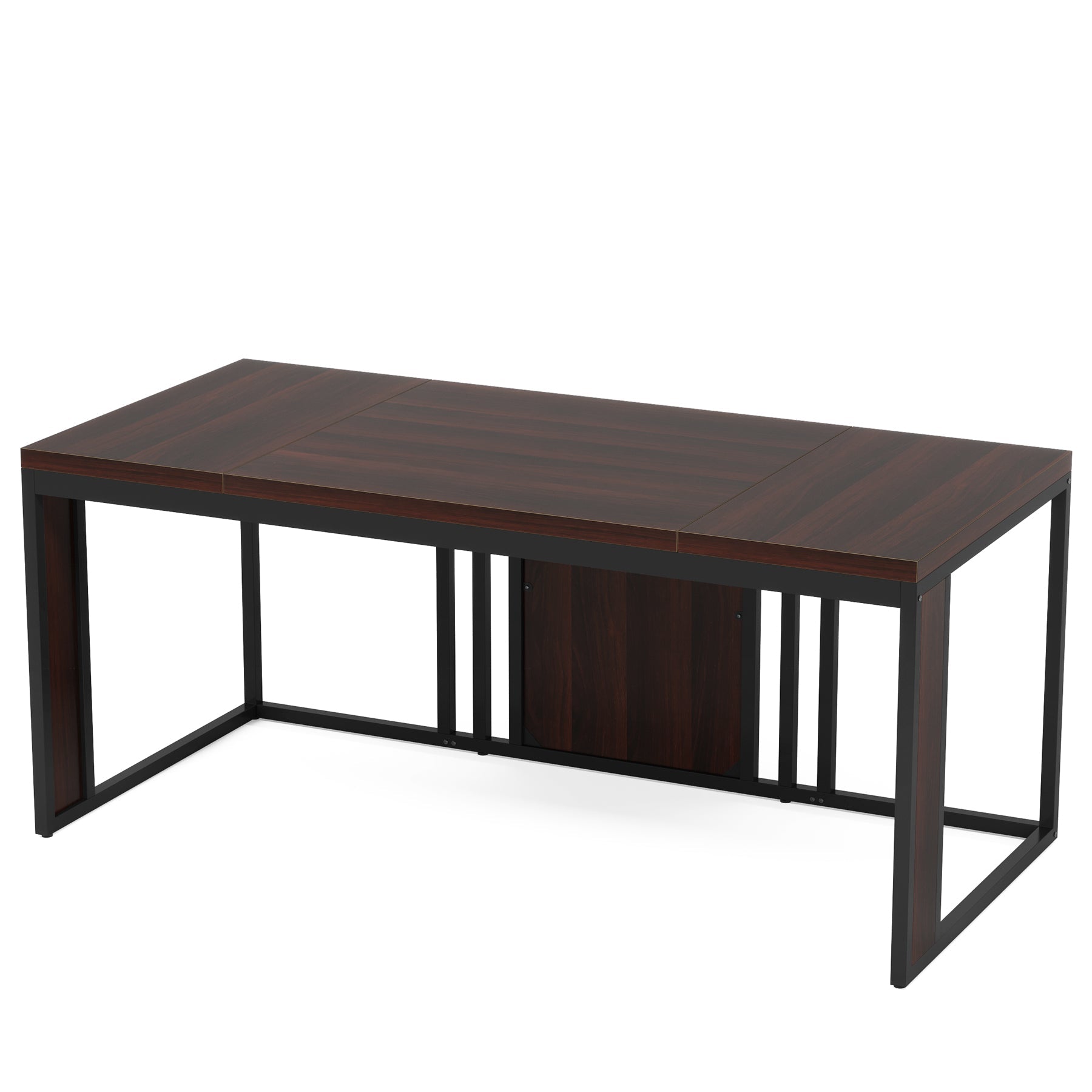 63-inch Executive Desk, Rectangular Computer Desk with Metal Frame