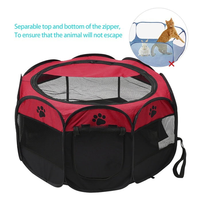 ODOMY Portable Foldable Pet Tent Playpen Fence Puppy Pen Soft Kennel Cat Cage Safe Guard Indoor Outdoor