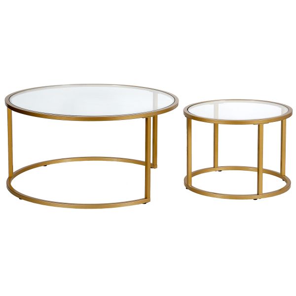Watson Round Nested Coffee Table in Brass