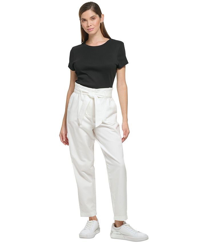Women's Paperbag-Waist Belted Pants