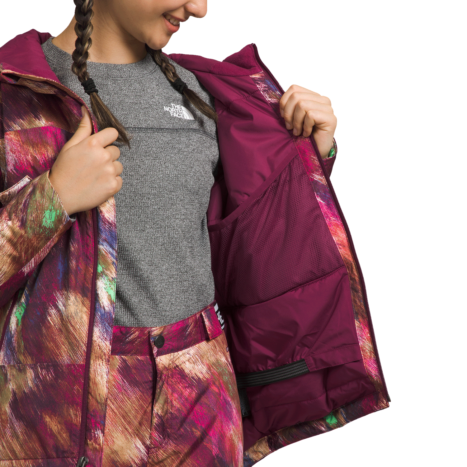 The North Face Kids Freedom Insulated Jacket 2024 Boysenberry Paint Lightening Small Print