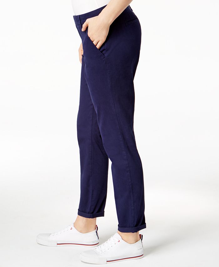 Women's TH Flex Hampton Cuffed Chino Straight-Leg Pants， Created for Macy's