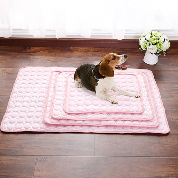 Rush To Sky Dog Cooling Mat， Washable， Pink， 27.5 x 21.6