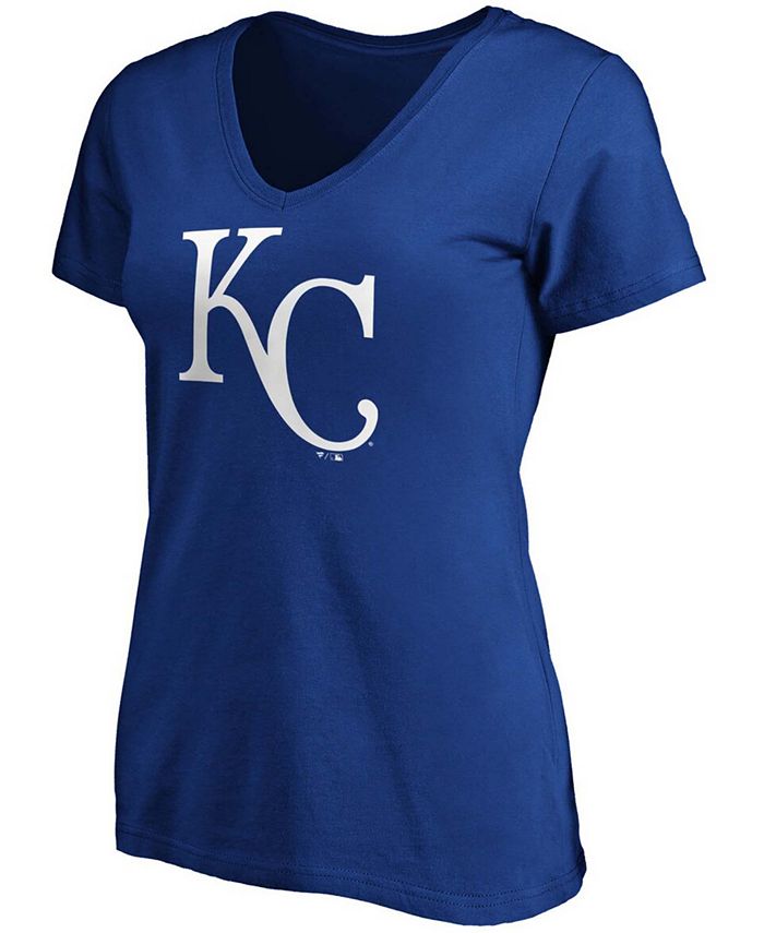 Plus Size Royal Kansas City Royals Core Official Logo V-Neck T-shirt