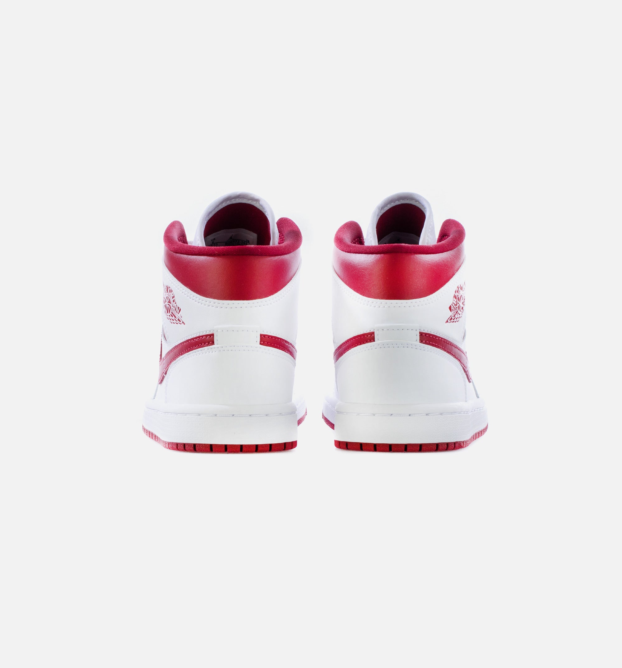 Air Jordan 1 Mid Red Toe Womens Lifestyle Shoe - White/Pomegranate