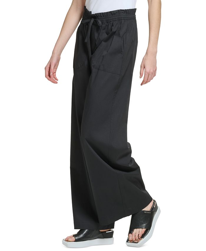 Women's Drawstring Pull-On Wide Leg Pants