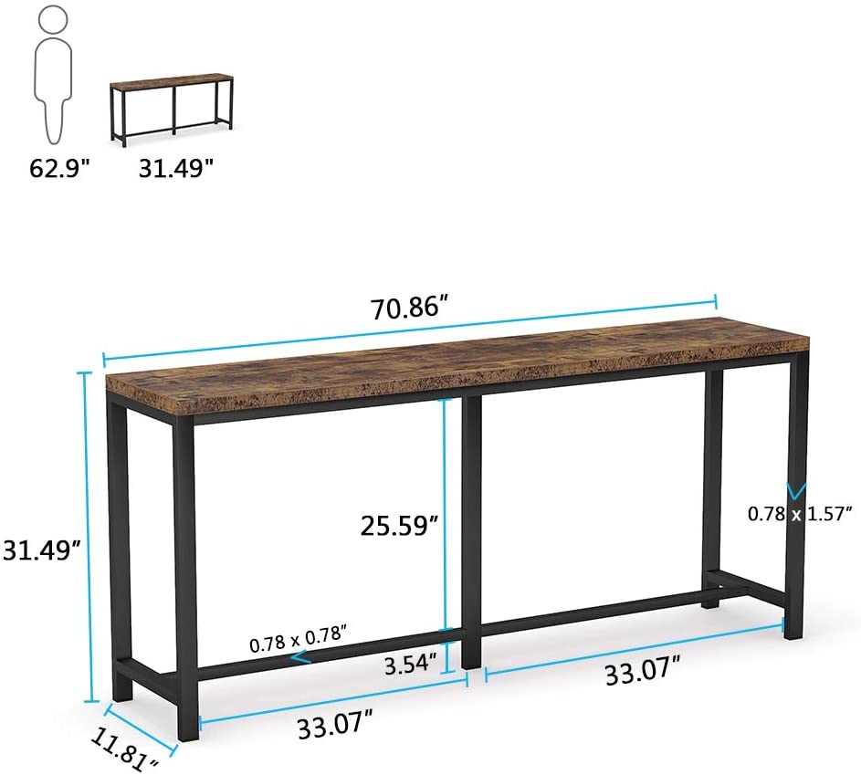 Narrow Console Table, 70.9