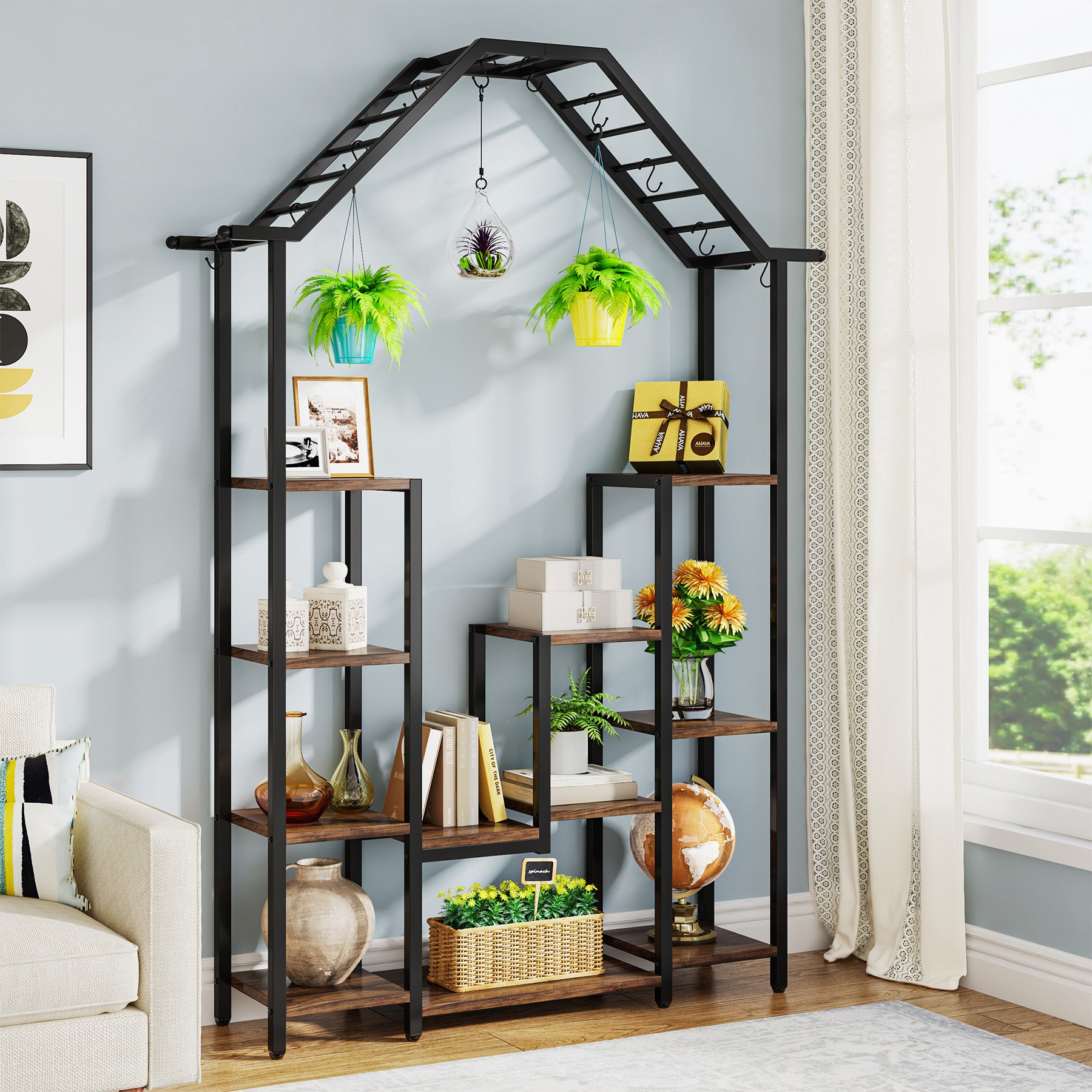 11-Tier Plant Stand with 10 S-Hooks, 71.3