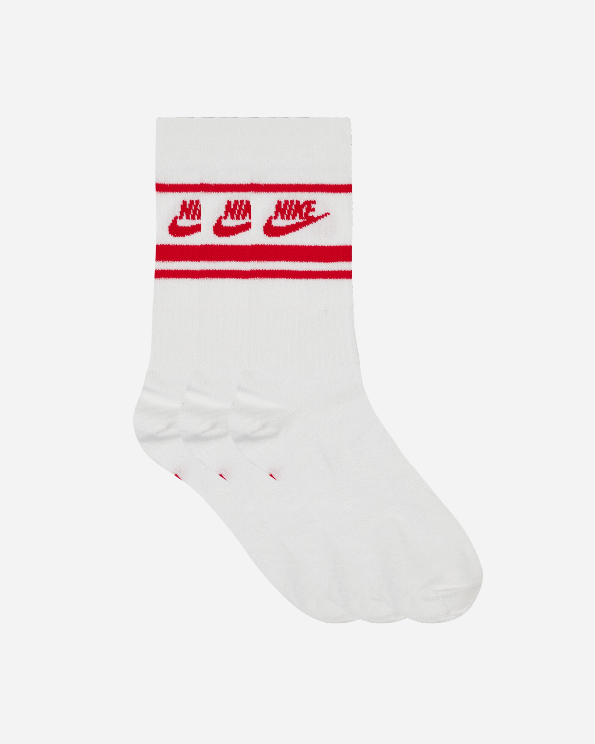 Everyday Essential Crew Socks White / Red