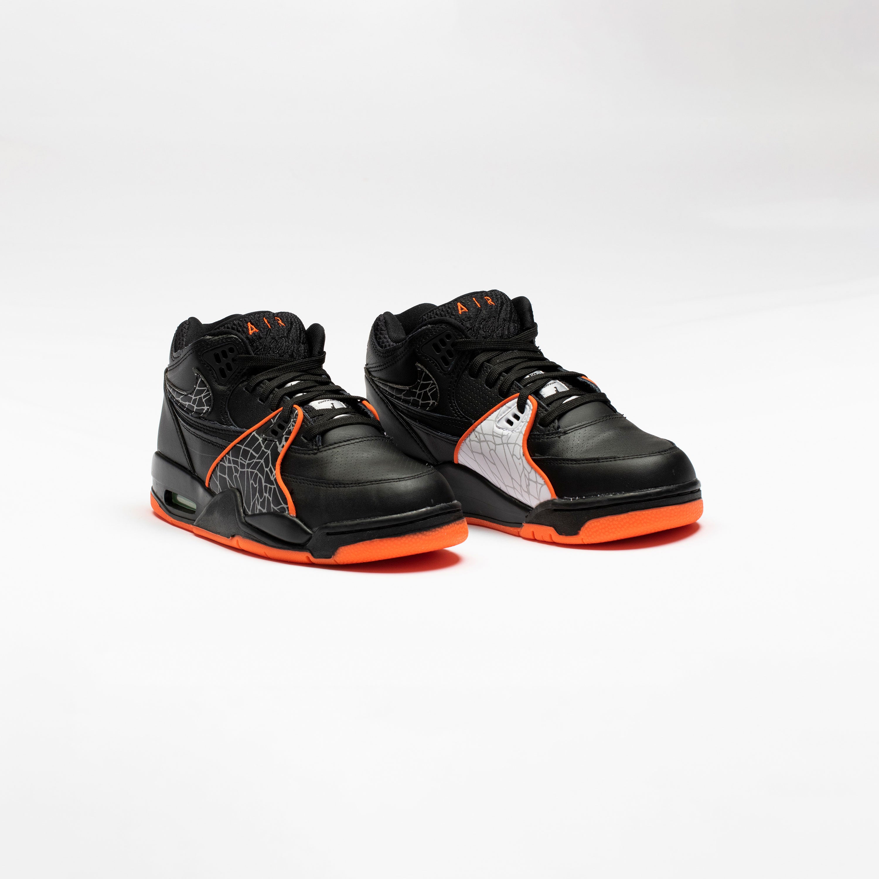 Air Flight 89 All-Star Mens Basketball Shoe - Black/Blaze Orange- Green Strike