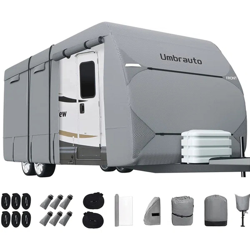 RV Cover Upgraded 7 Layers Top Camper Cover Travel Trailer Cover