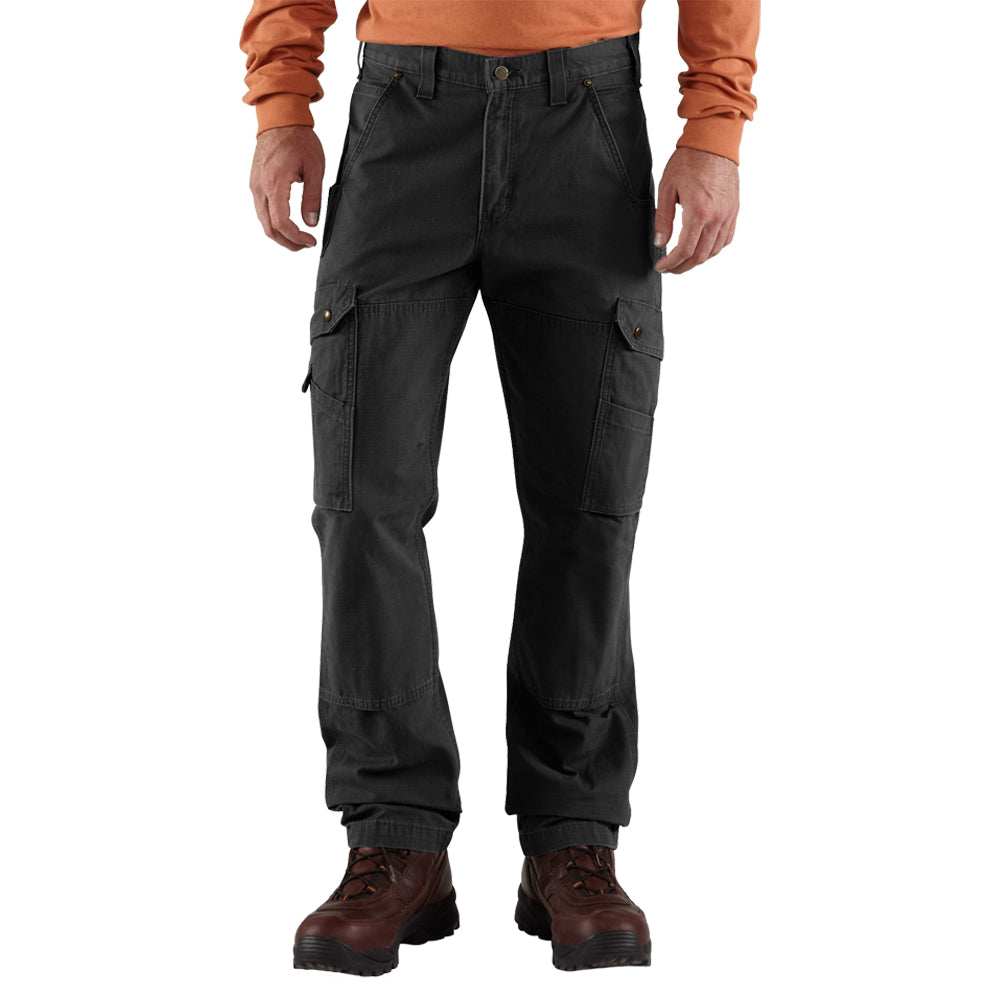 Carhartt Men's Ripstop Relaxed Fit Double-Front Cargo Work Pant_Black