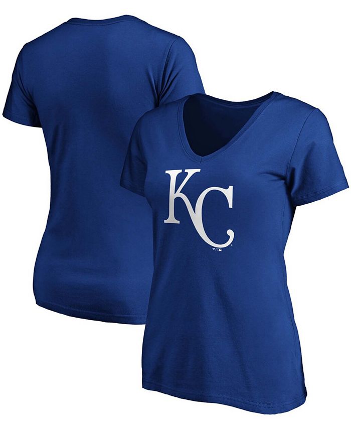 Plus Size Royal Kansas City Royals Core Official Logo V-Neck T-shirt