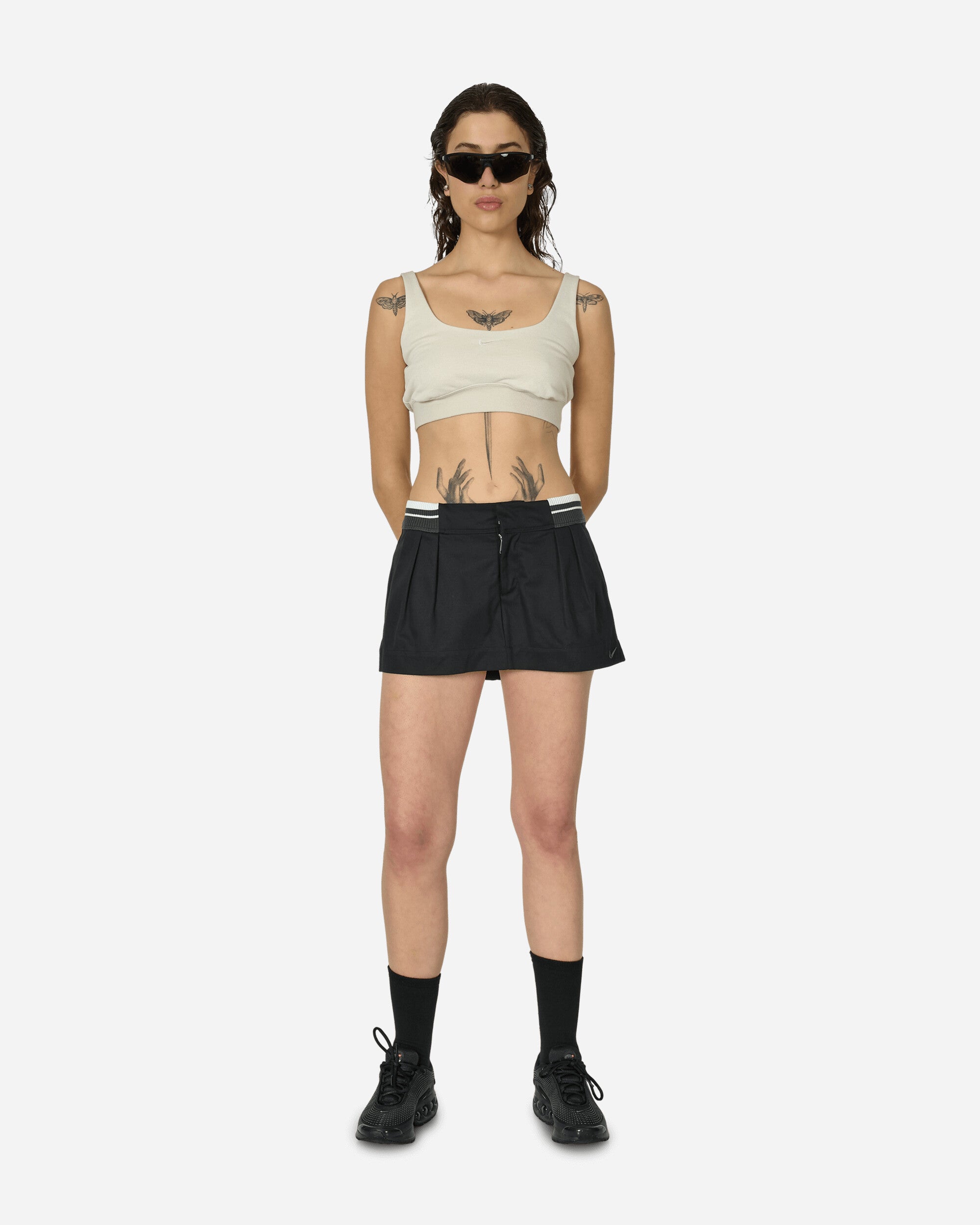 Low-Rise Canvas Mini Skirt Black