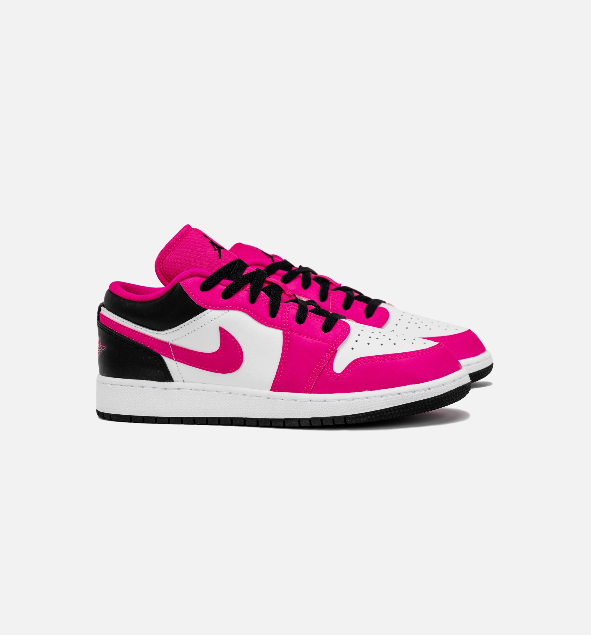 Air Jordan 1 Retro Low Fierce Pink Grade School Lifestyle Shoe - White/ Fierce Pink