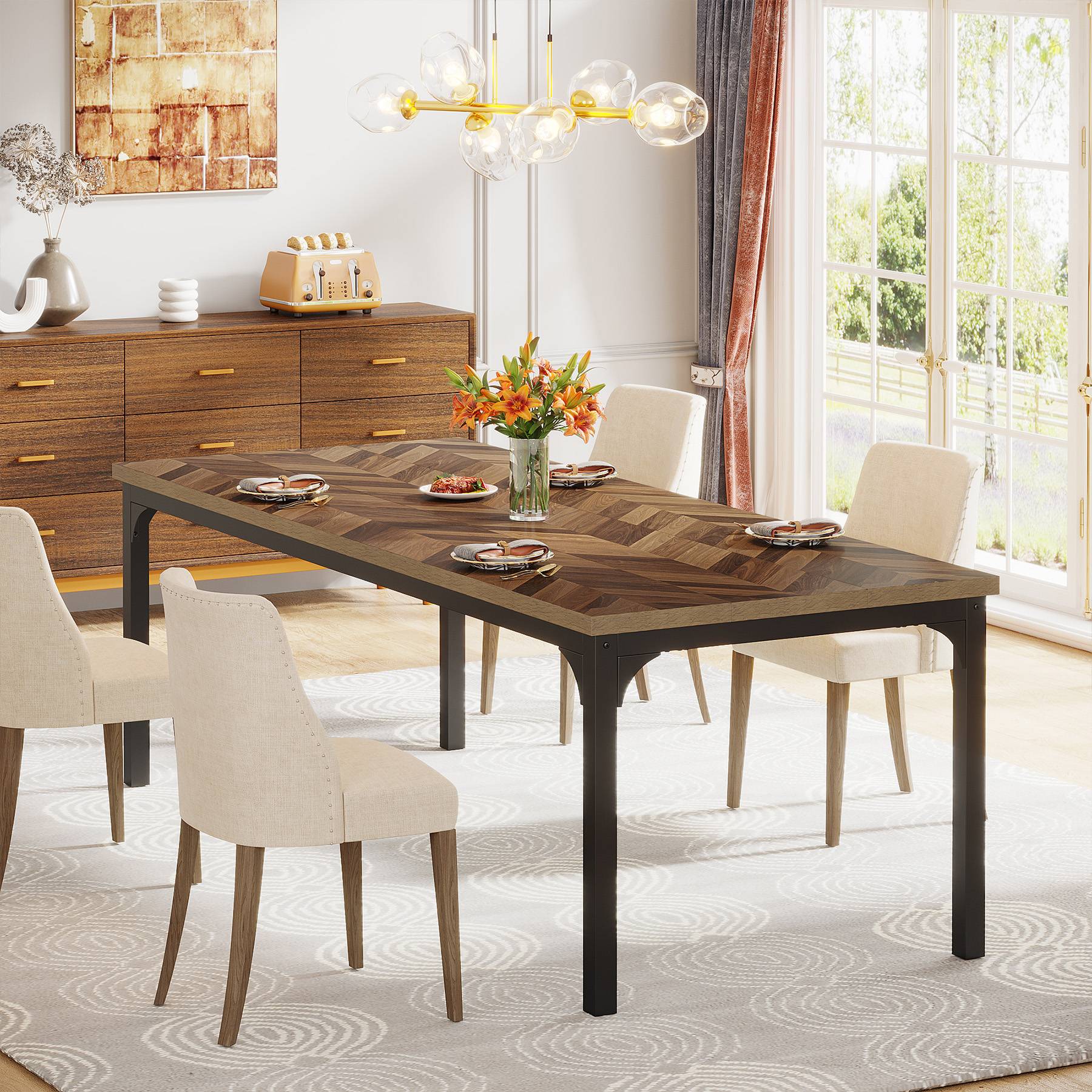 Wood Dining Table, 70.9