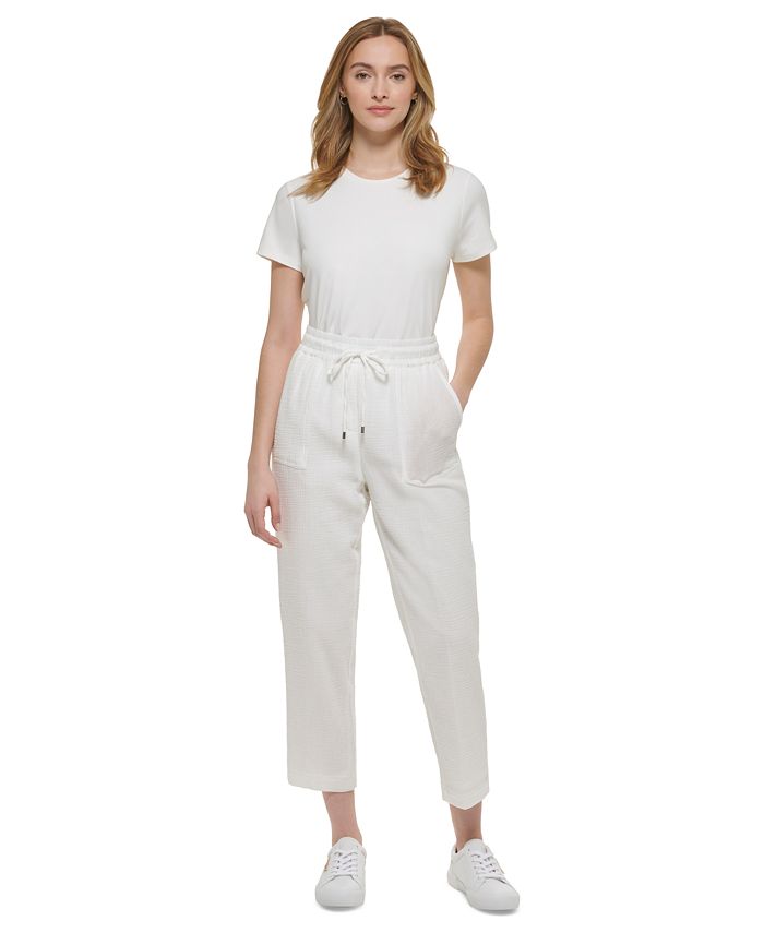 Cotton Pull-On Drawstring Pants