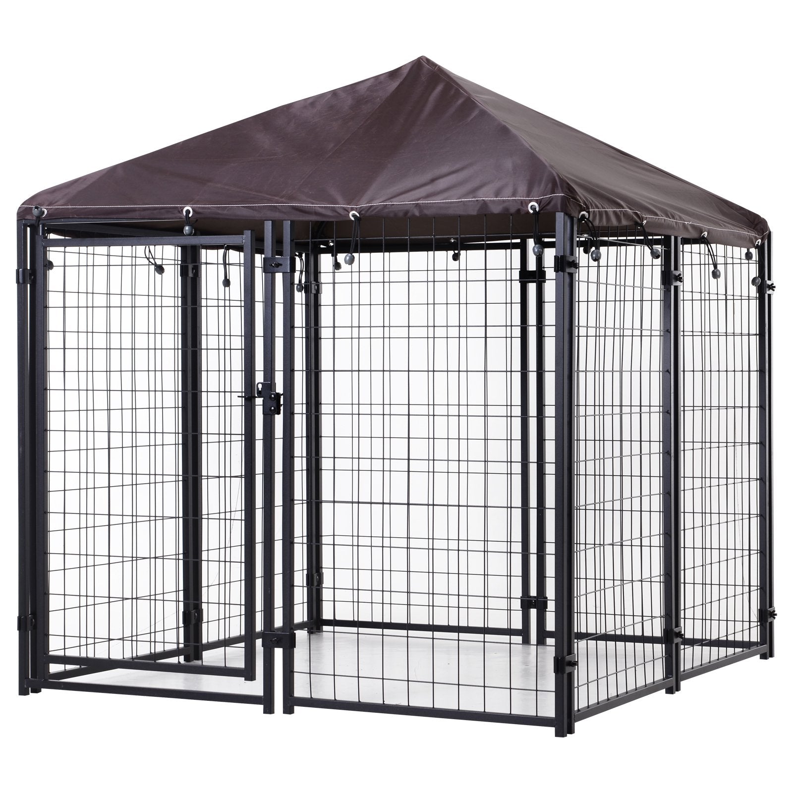Large Lockable Outdoor Dog House Kennel with -resistant Roof for Small and Medium Sized Pets