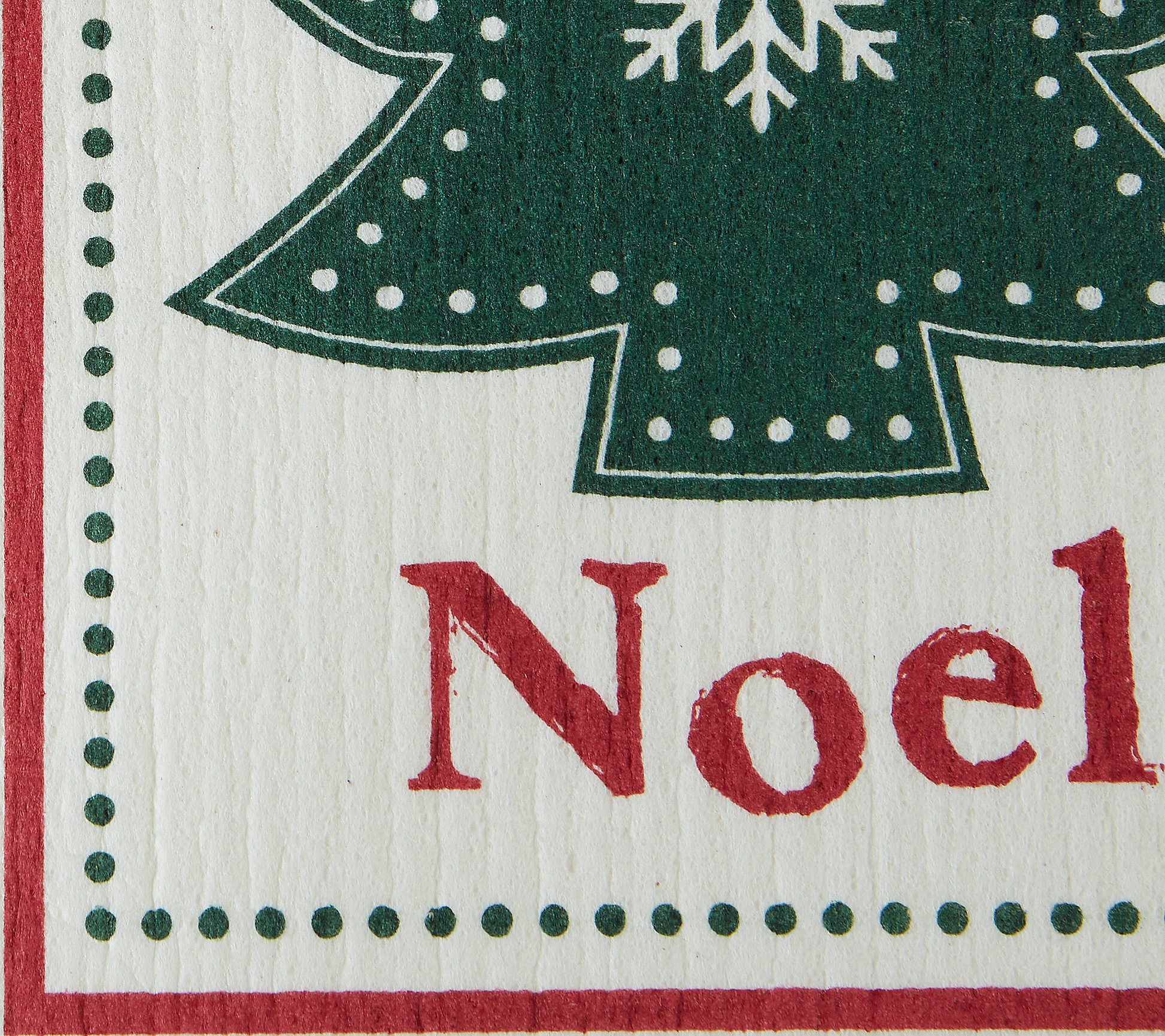 Design Imports Set of 3 Noel Tree Swedish Dishcloths