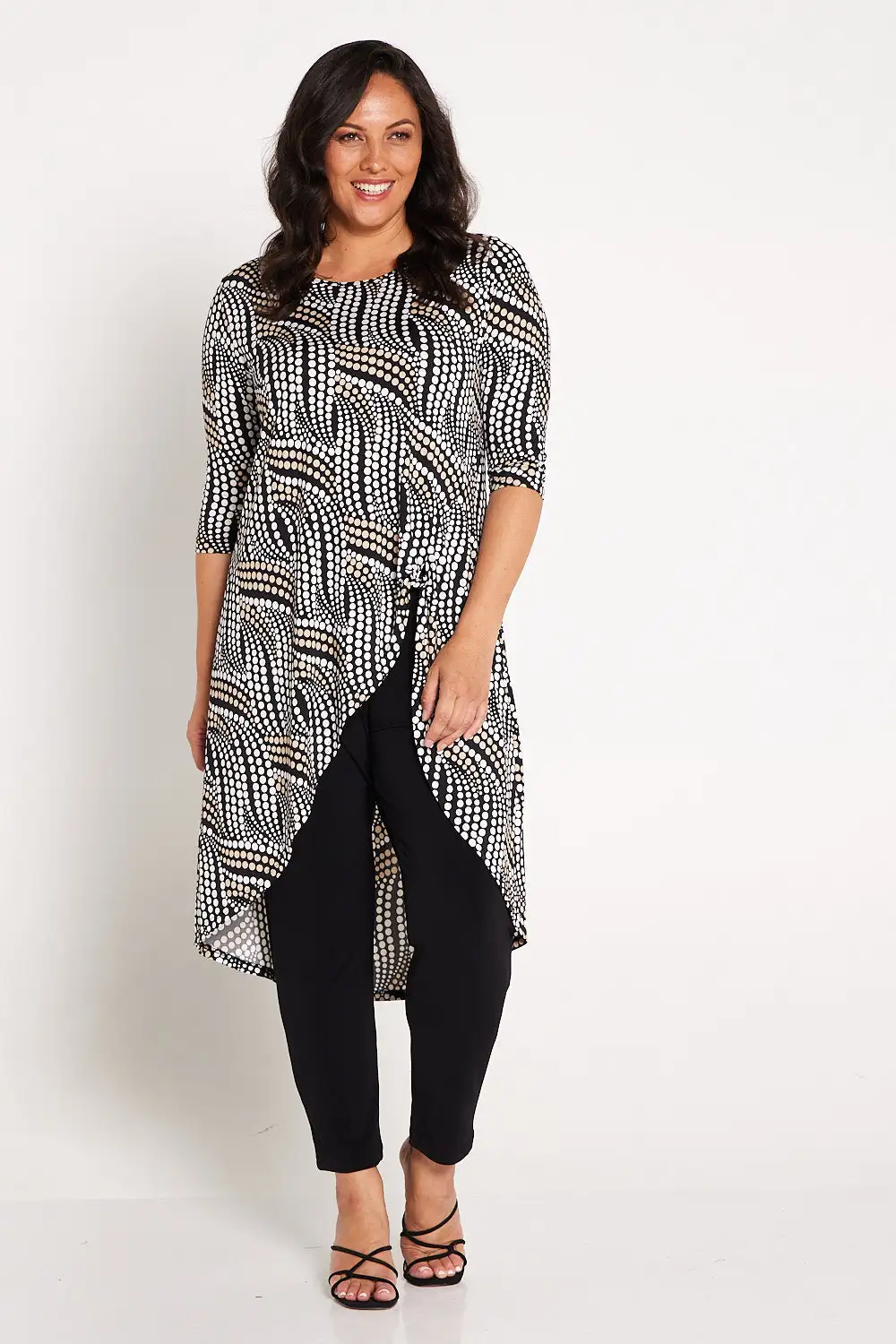 Howey Tunic - Beige White Circles