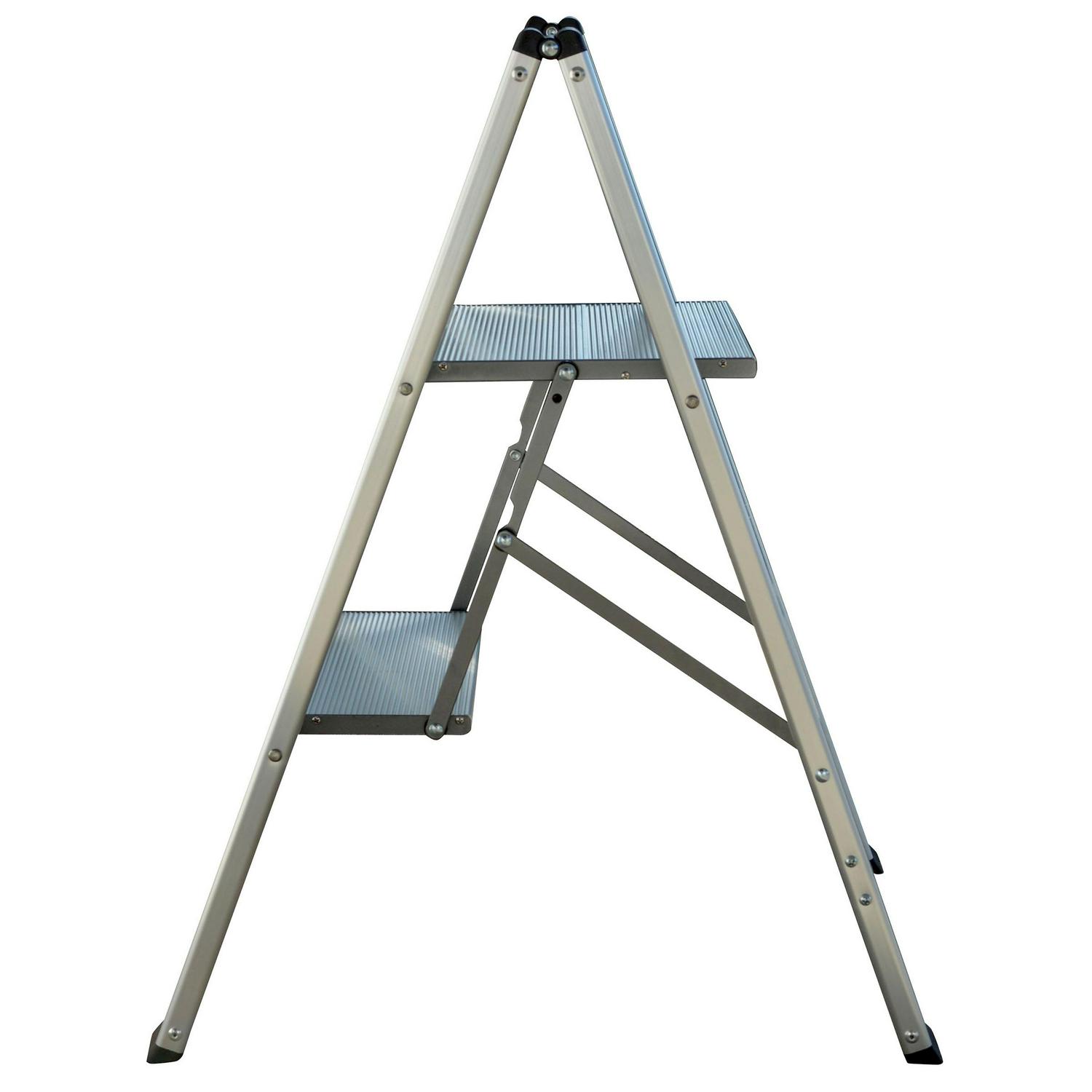 AmeriHome Ultra Slim Aluminum Two Step Folding Utility Step Ladder