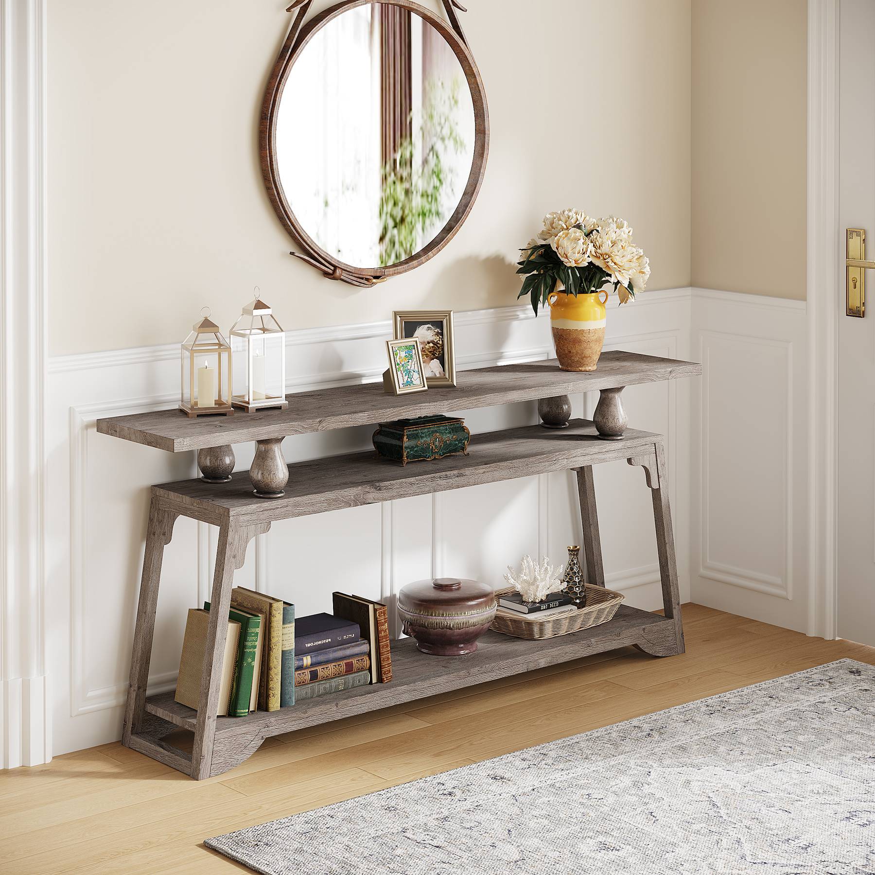 Farmhouse Console Table, 70.9