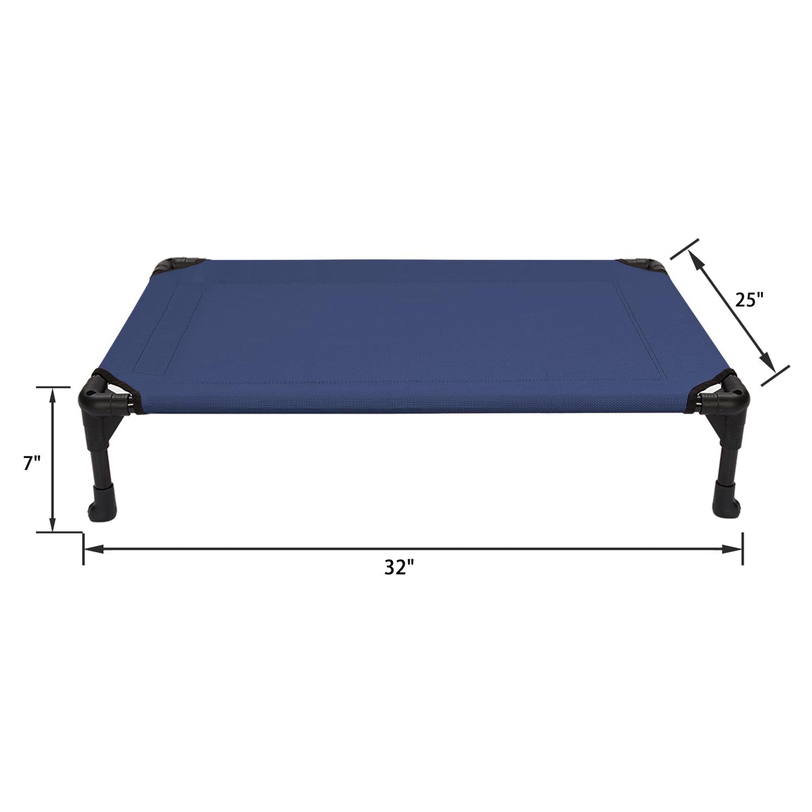 Veehoo Cooling Elevated Dog Bed， Portable Raised Pet Cot with Washable Mesh， Medium， Blue