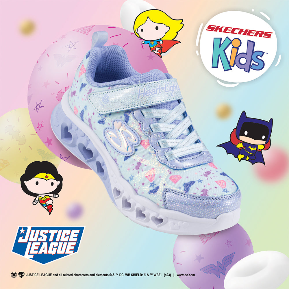 Skechers Girls DC Collection Flutter Heart Lights Shoes - 319509L-BLMT