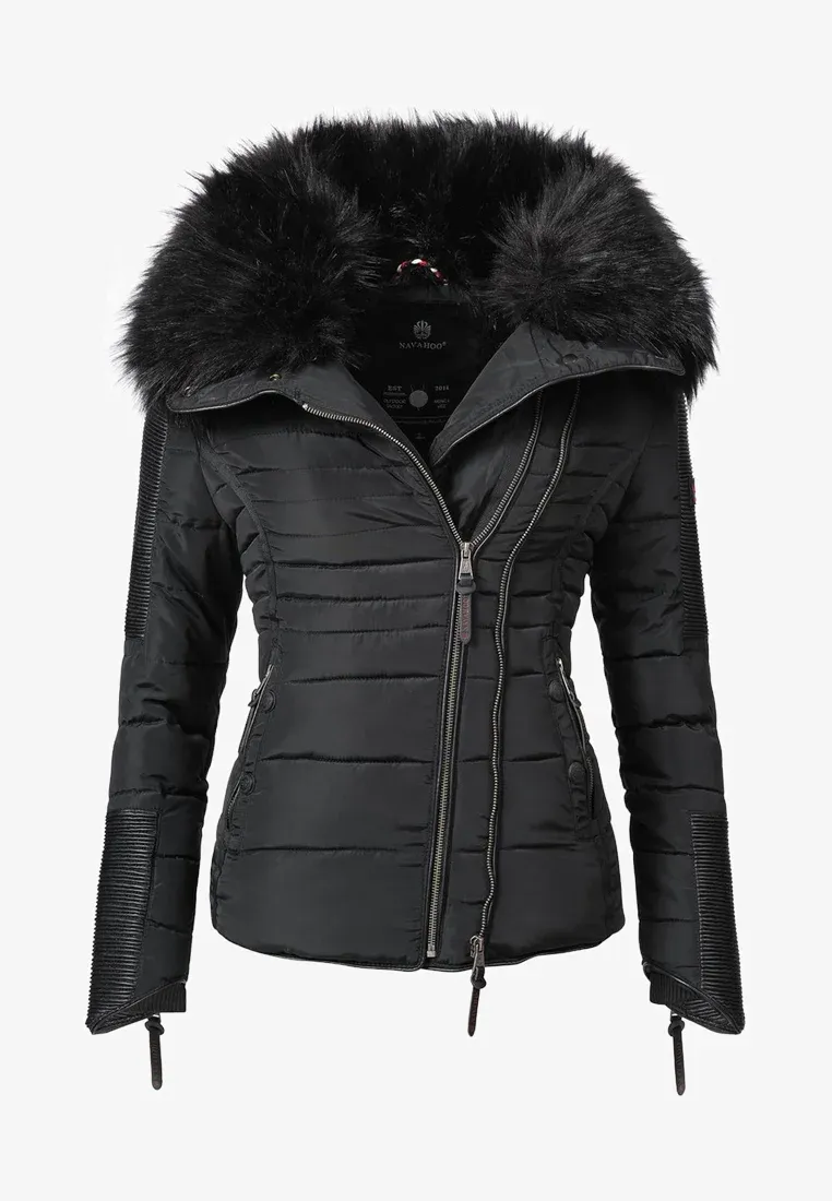 Women's short parka coat yellow