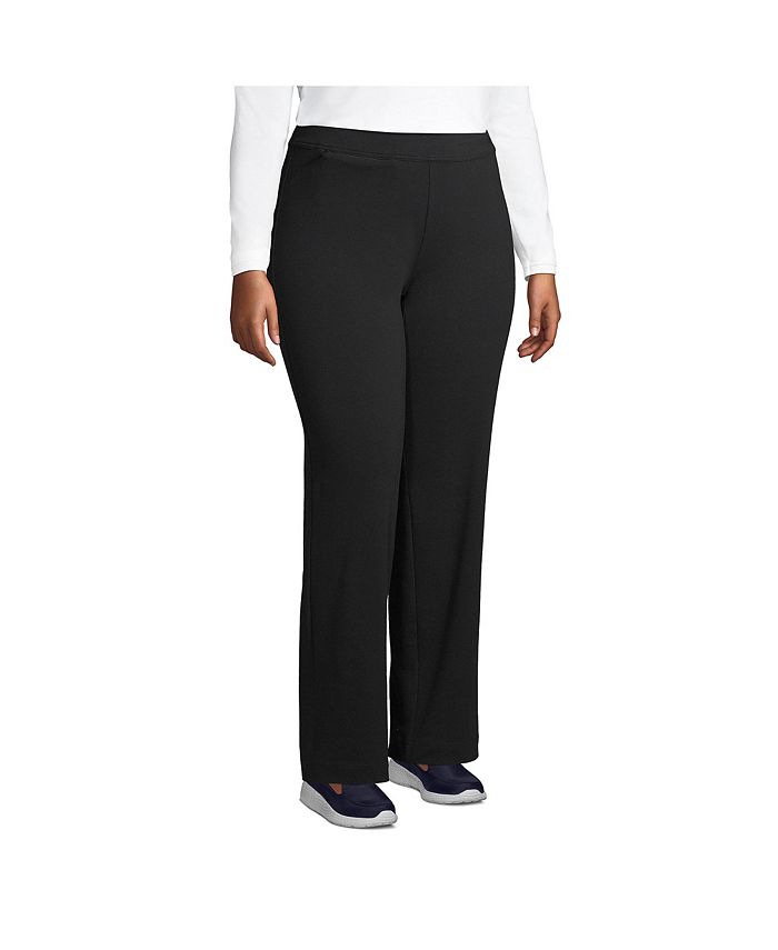 Women's Plus Size Starfish Mid Rise Straight Leg Elastic Waist Pull On Pants