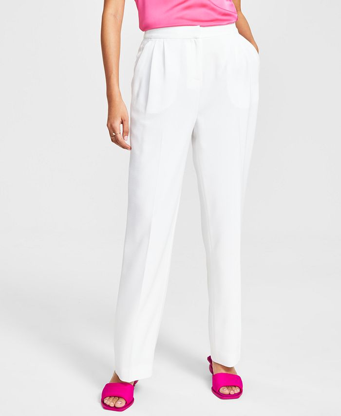 Women's Textured Straight-Leg Pants， Created for Macy's
