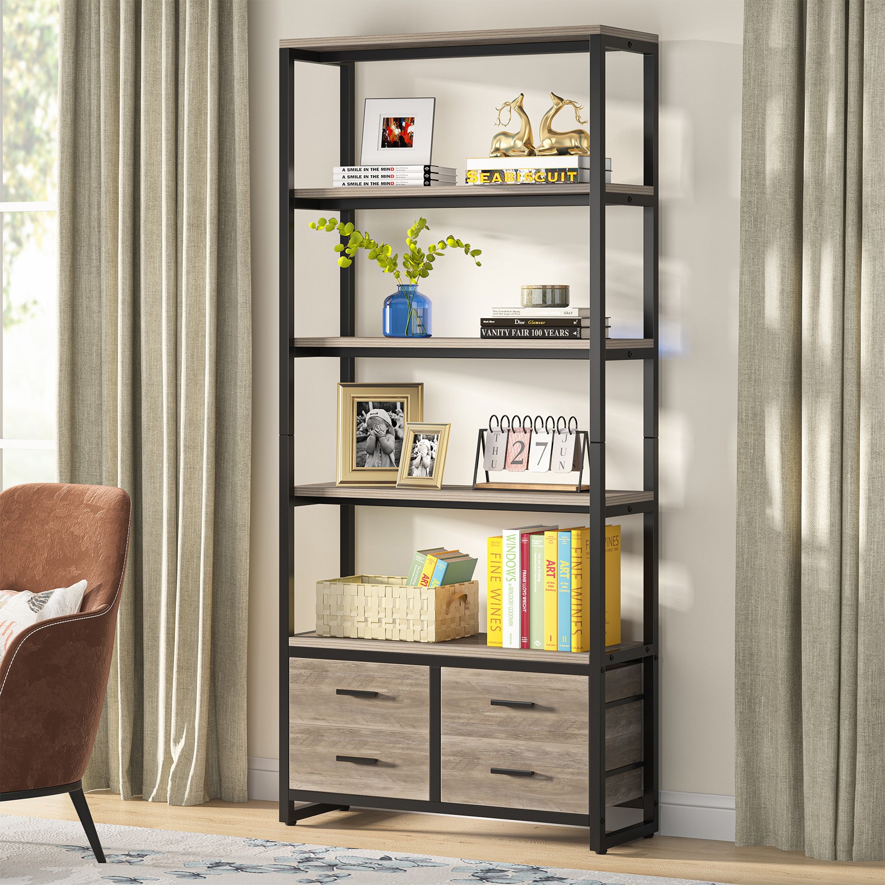 5-Tier Bookshelf, 70.9