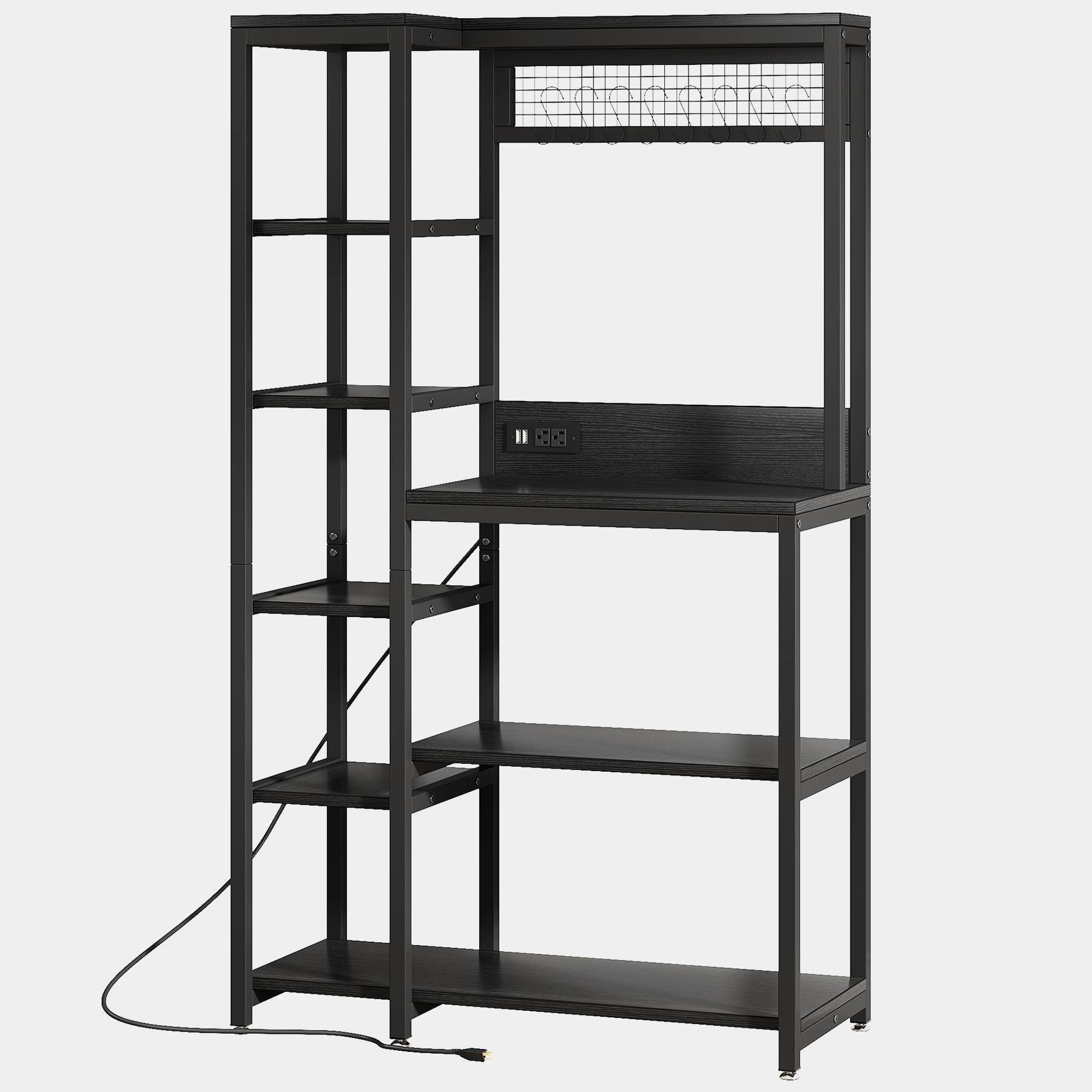 8-Tier Kitchen Baker's Rack with Power Outlets, Microwave Oven Stand