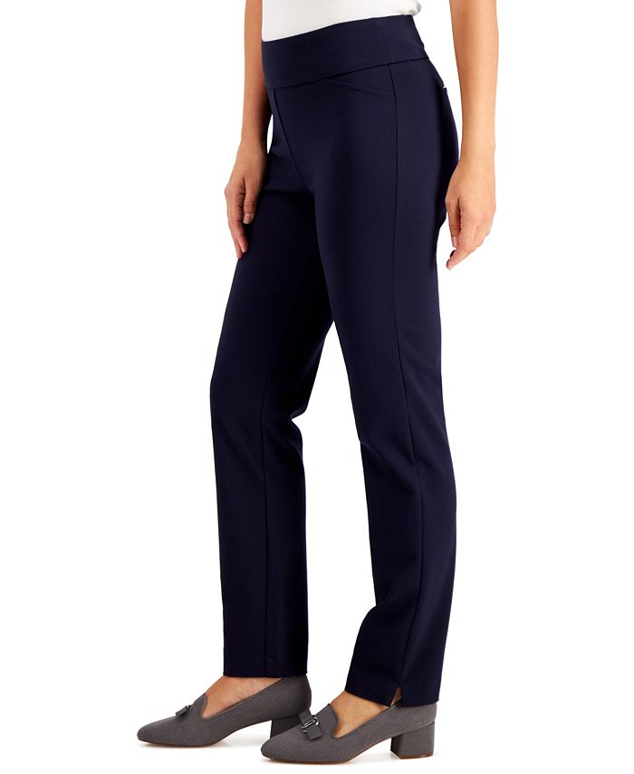 Cambridge Petite Tummy-Control Pontandeacute;-Knit Pants， Created for Macy's